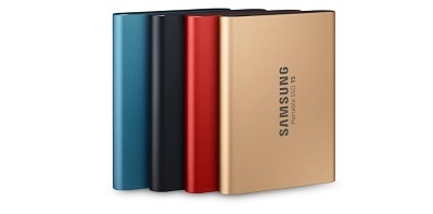 Samsung SSD Portable T5 Blue, Gold, Red and Black